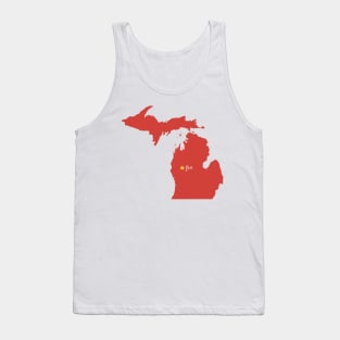 Big Rapids College Michigan Star on map Tank Top